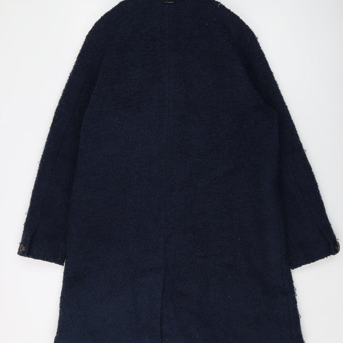 Numph Womens Blue Overcoat Coat Size 12 Button