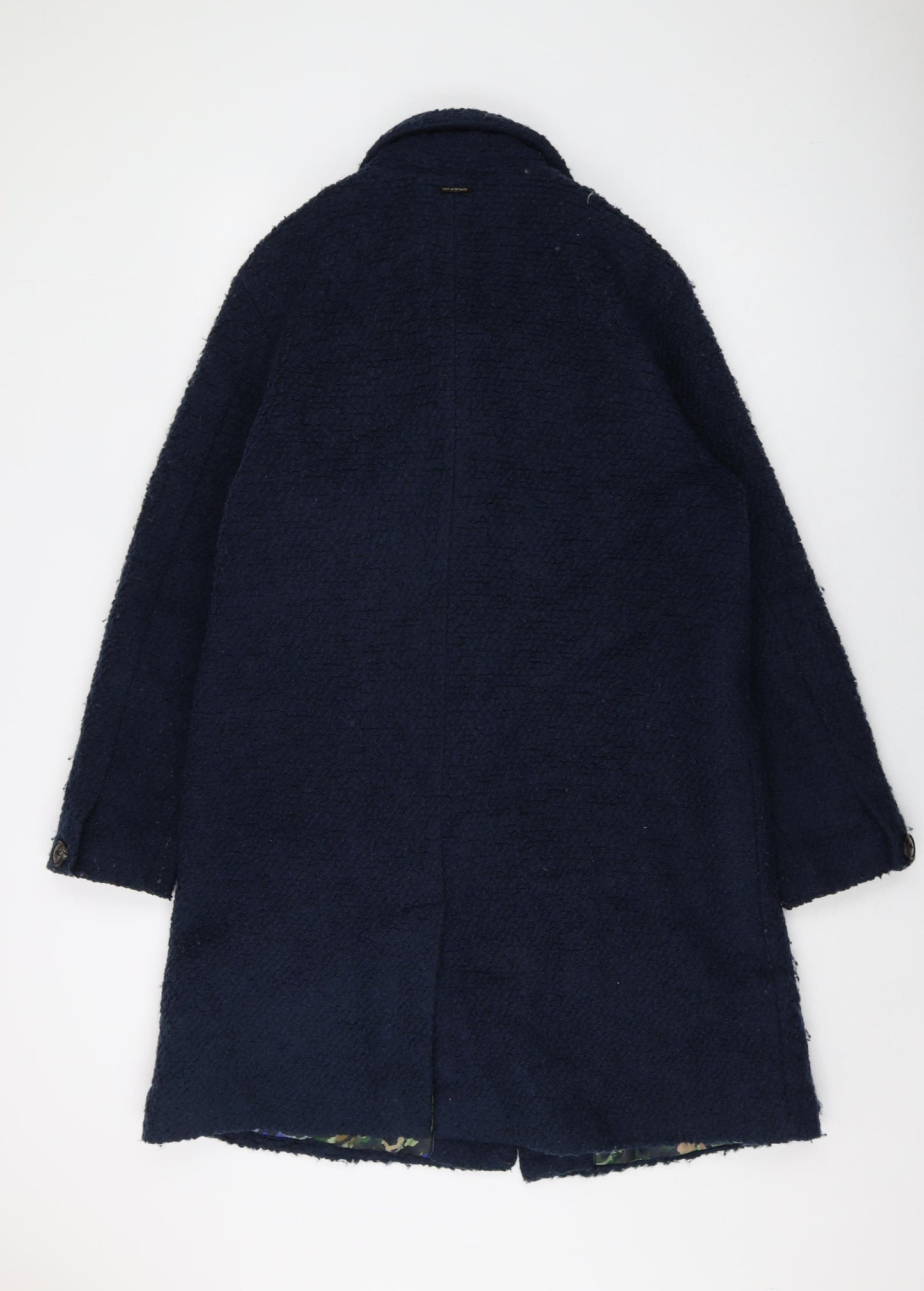 Numph Womens Blue Overcoat Coat Size 12 Button