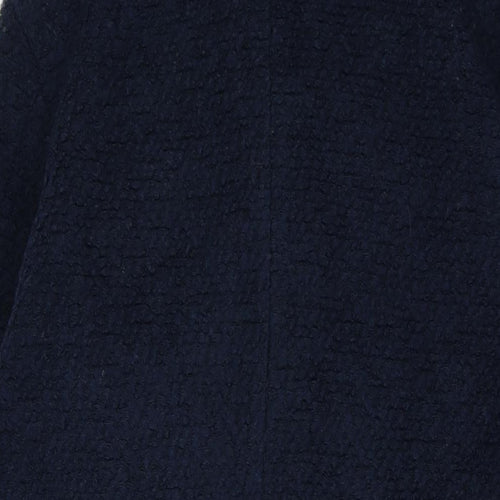 Numph Womens Blue Overcoat Coat Size 12 Button