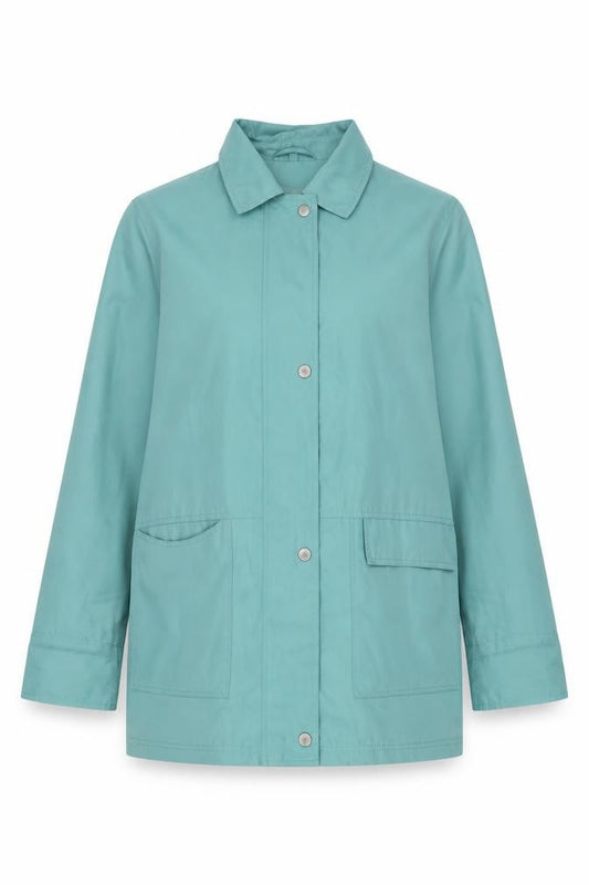 Front view of Dannamic women’s green jacket, size L, zip