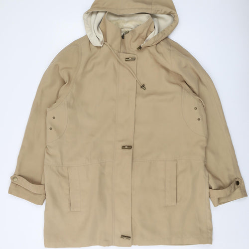 David Barry Womens Beige Jacket Size 18 Zip