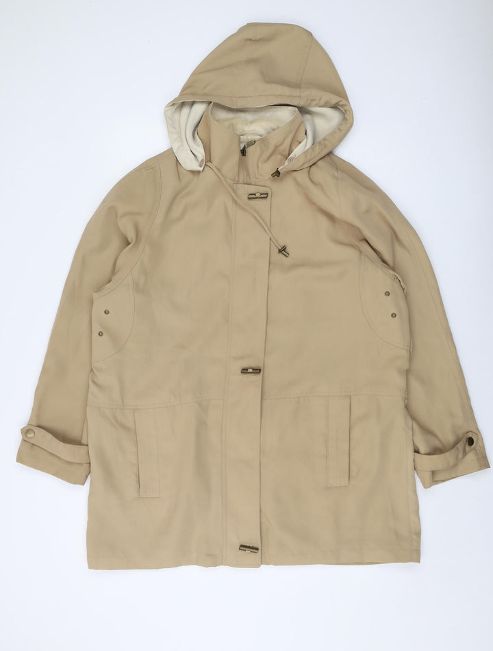 David Barry Womens Beige Jacket Size 18 Zip