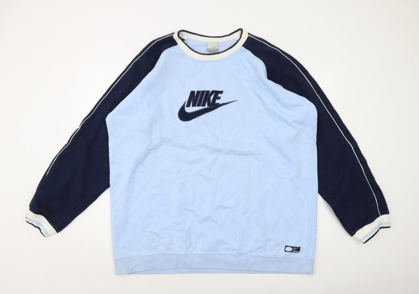 Nike Mens Blue Cotton Pullover Sweatshirt Size 2XL