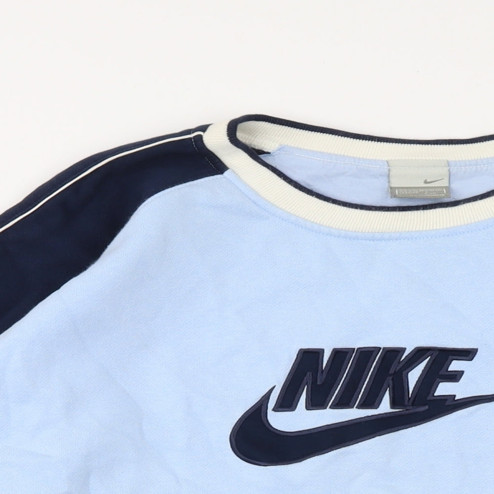 Nike Mens Blue Cotton Pullover Sweatshirt Size 2XL