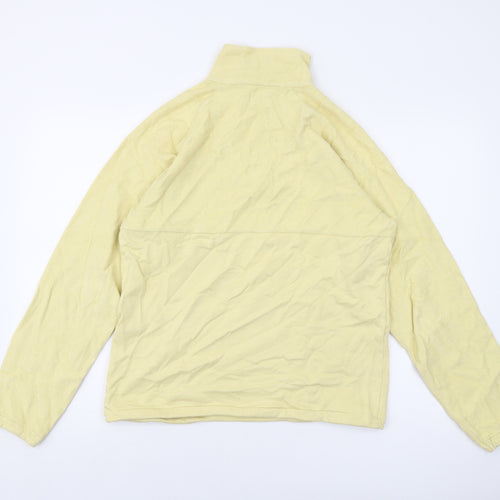 Less Basics Womens Yellow Cotton Pullover Sweatshirt Size S Zip