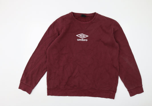 Umbro Mens Red Cotton Pullover Sweatshirt Size XL