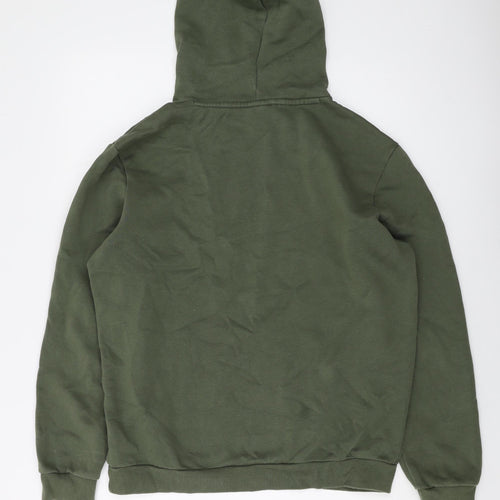 PUMA Mens Green Cotton Pullover Hoodie Size M