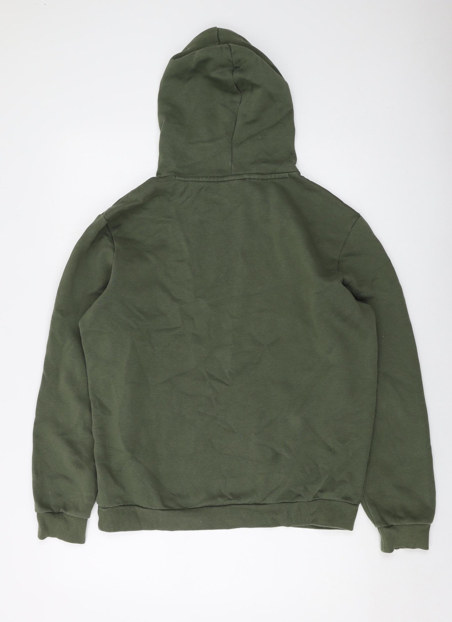 PUMA Mens Green Cotton Pullover Hoodie Size M