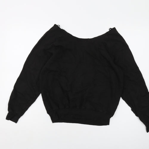 PINK Womens Black Cotton Pullover Sweatshirt Size XS Pullover
