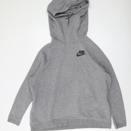 Nike Mens Grey Cotton Pullover Hoodie Size XL