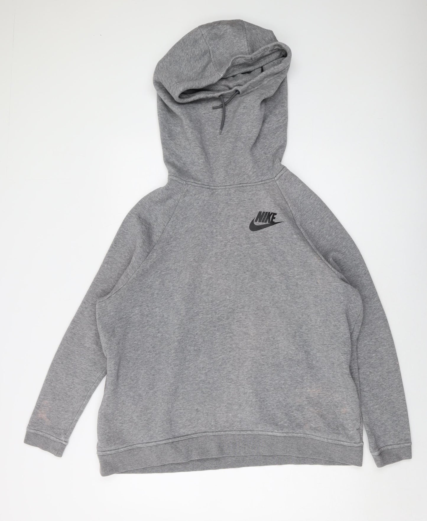 Nike Mens Grey Cotton Pullover Hoodie Size XL