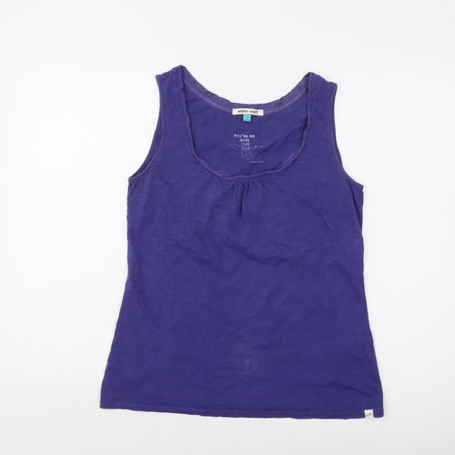 White Stuff Womens Purple Cotton Basic Tank Size 14 Boat Neck