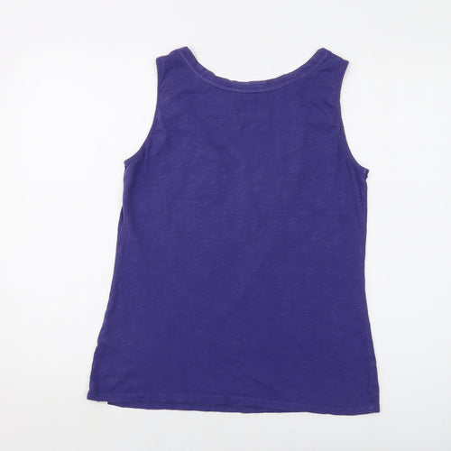 White Stuff Womens Purple Cotton Basic Tank Size 14 Boat Neck