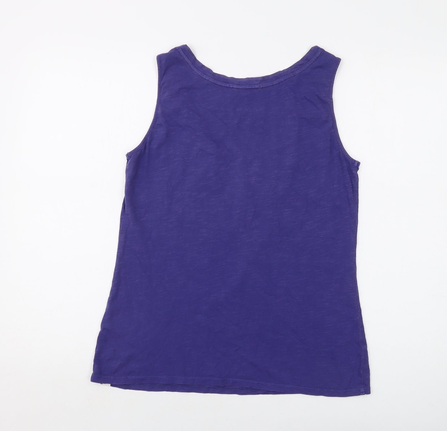 White Stuff Womens Purple Cotton Basic Tank Size 14 Boat Neck