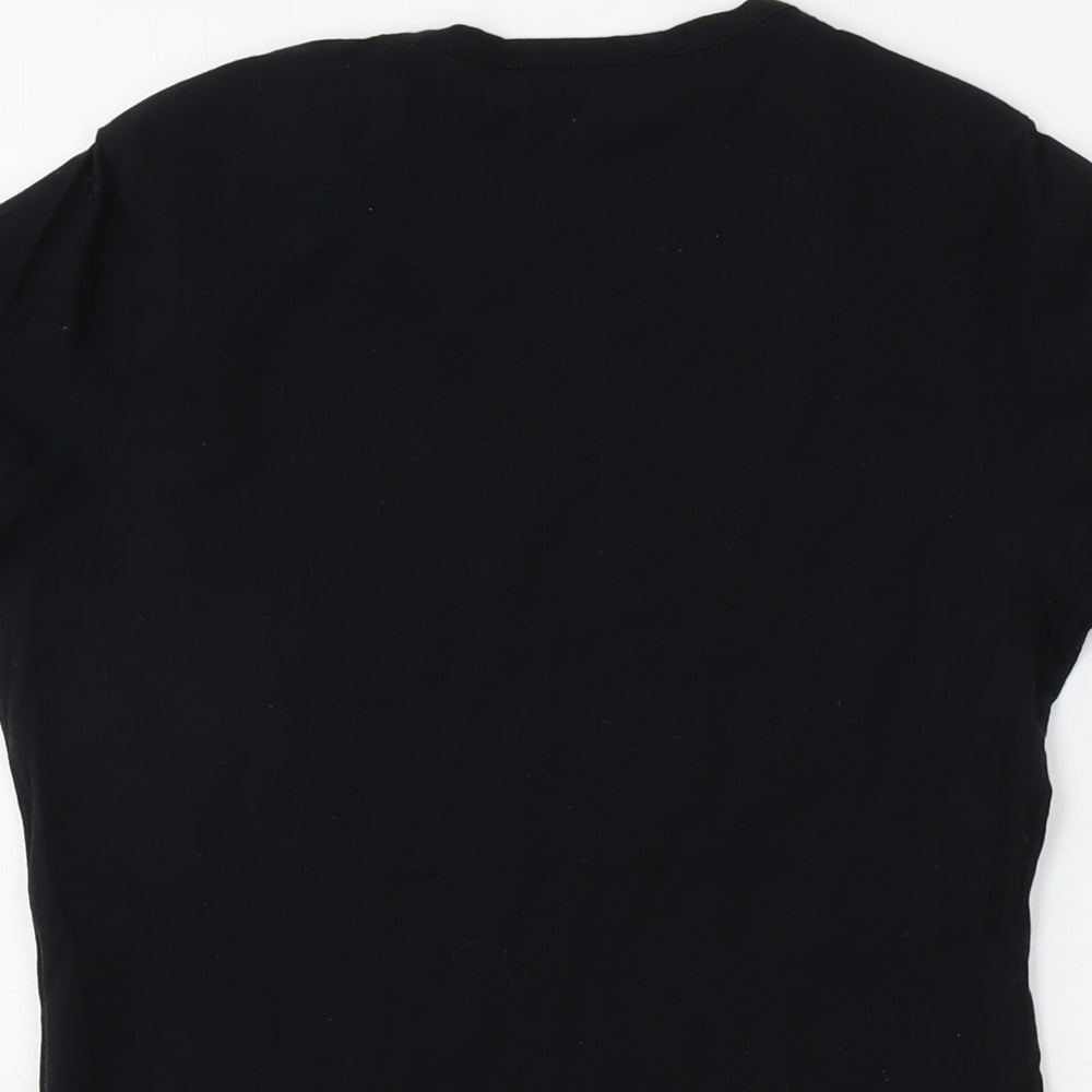 Jim Thompson Womens Black Cotton Basic T-Shirt Size L Crew Neck