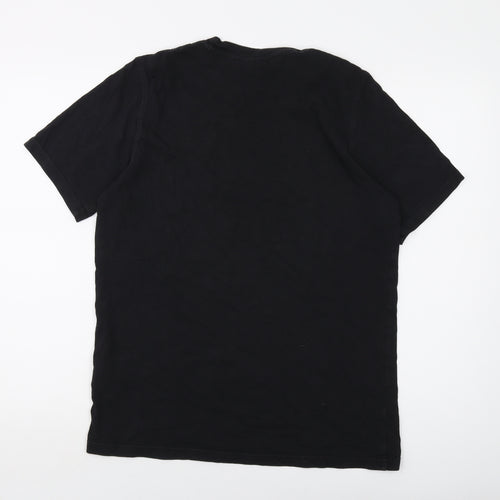adidas Mens Black Cotton T-Shirt Size M Crew Neck