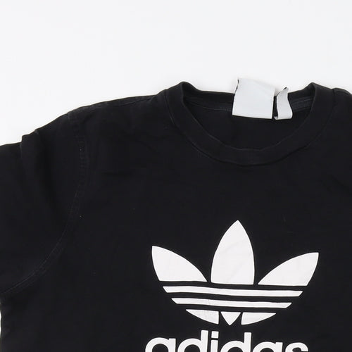 adidas Mens Black Cotton T-Shirt Size M Crew Neck