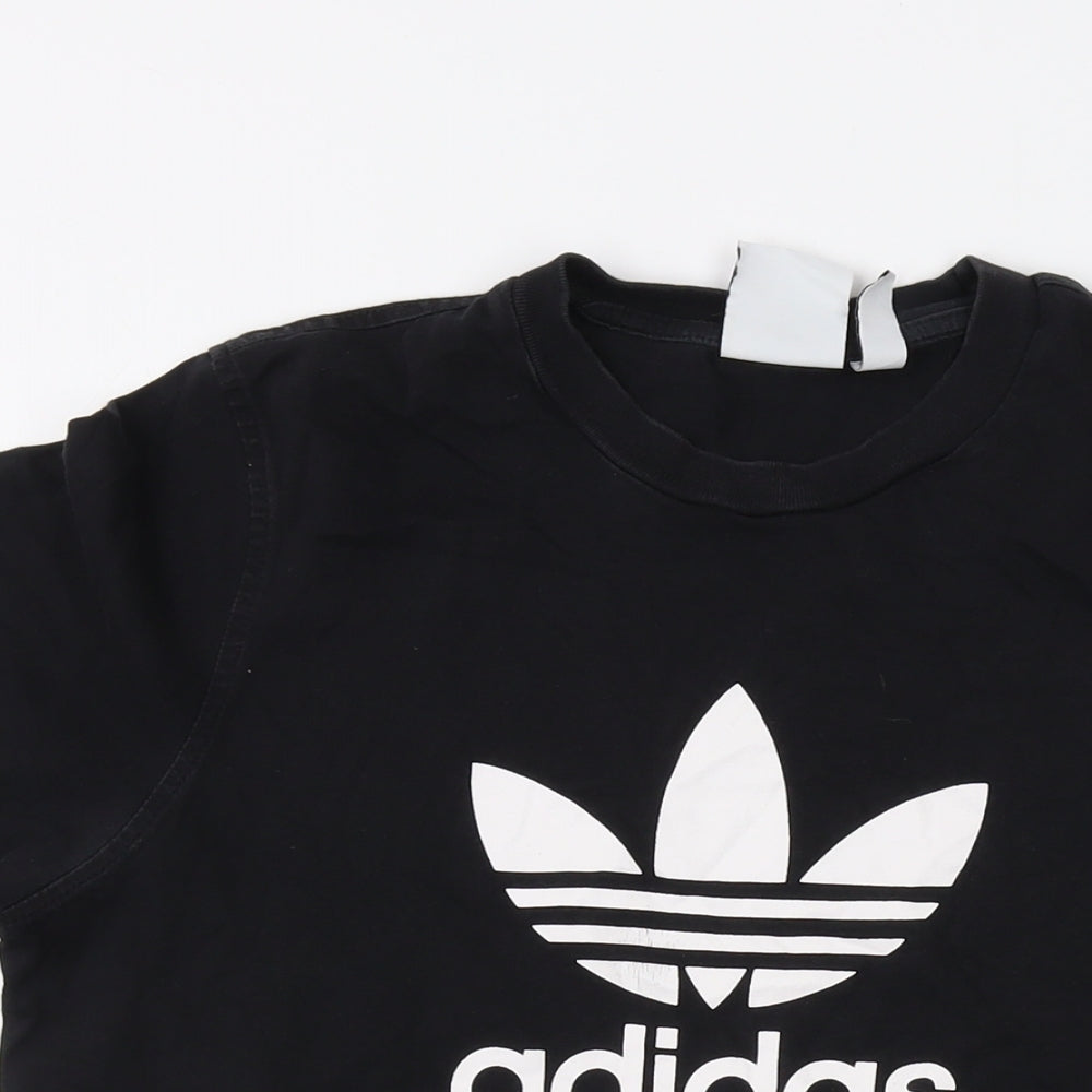 adidas Mens Black Cotton T-Shirt Size M Crew Neck