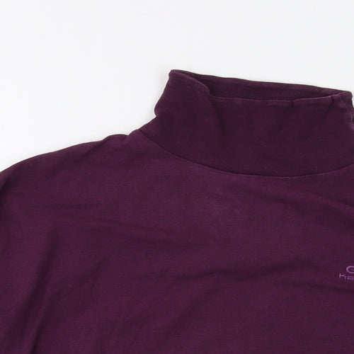 Kalenji Womens Purple Modal Basic T-Shirt Size M Mock Neck Pullover