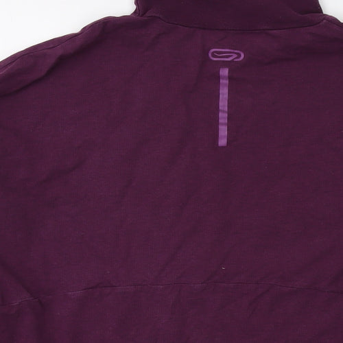 Kalenji Womens Purple Modal Basic T-Shirt Size M Mock Neck Pullover