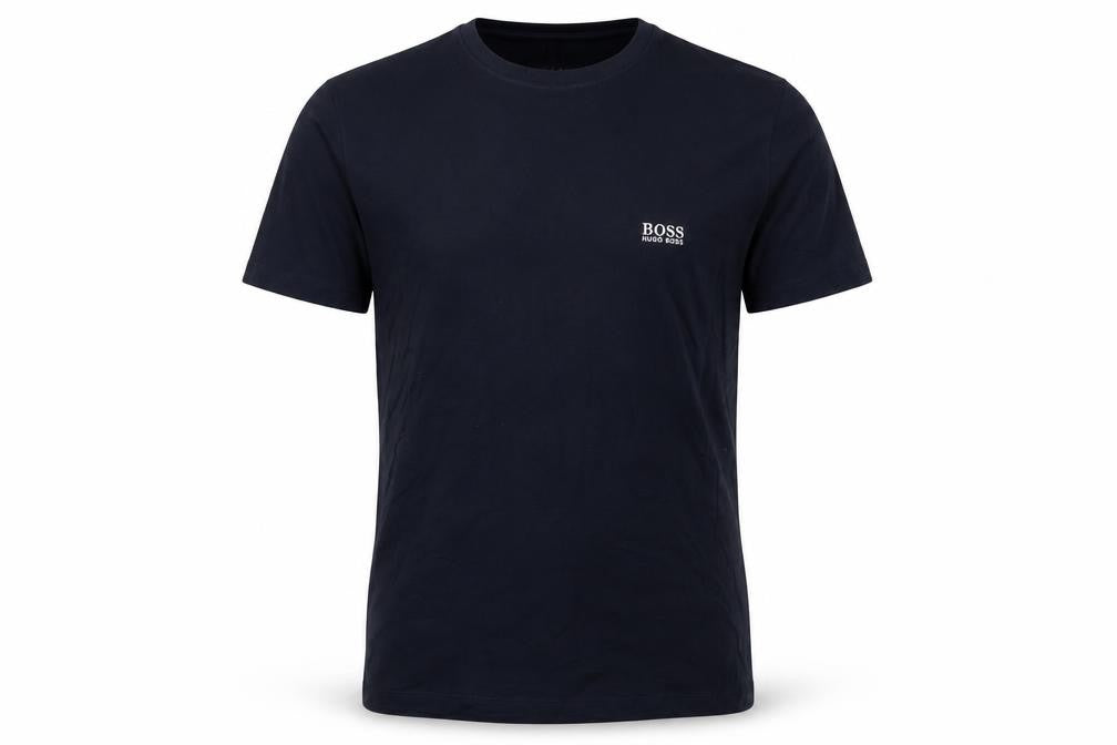 Boss Mens Blue Cotton T-Shirt Size S Crew Neck