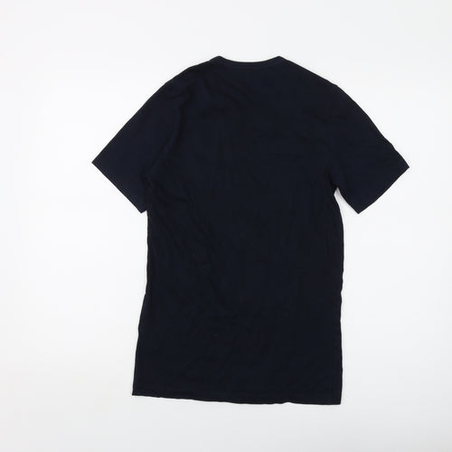 Boss Mens Blue Cotton T-Shirt Size S Crew Neck