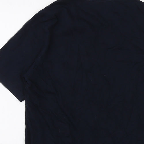 Boss Mens Blue Cotton T-Shirt Size S Crew Neck