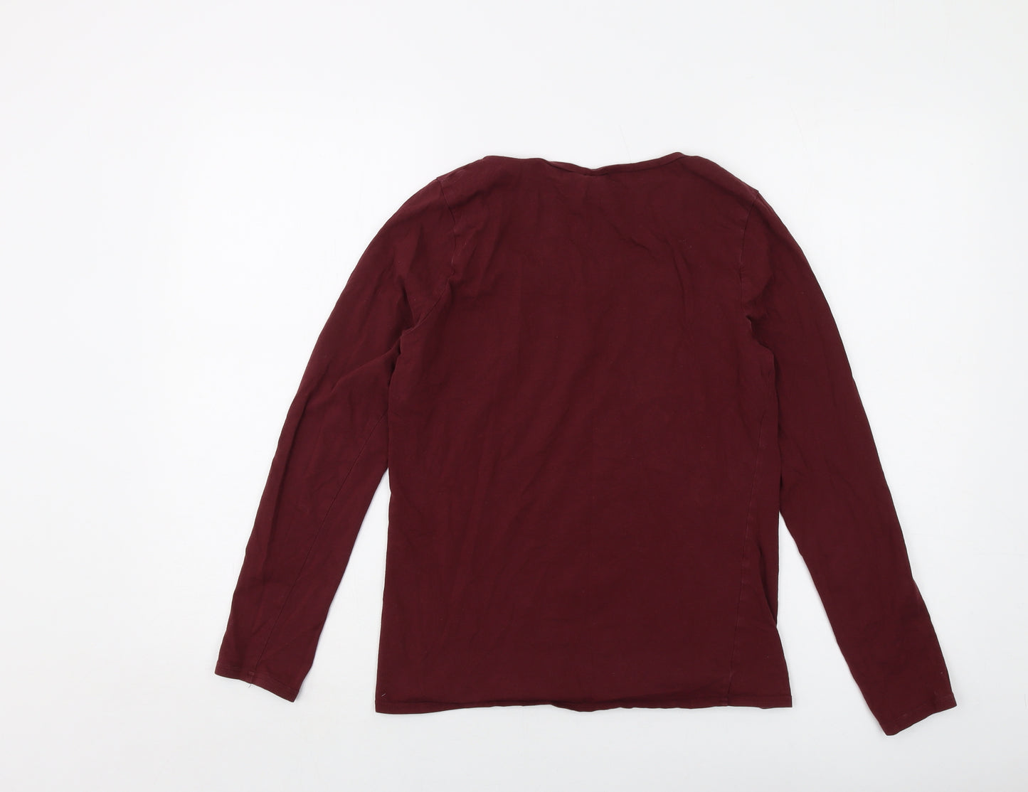 Calvin Klein Womens Red Cotton Basic T-Shirt Size M Round Neck