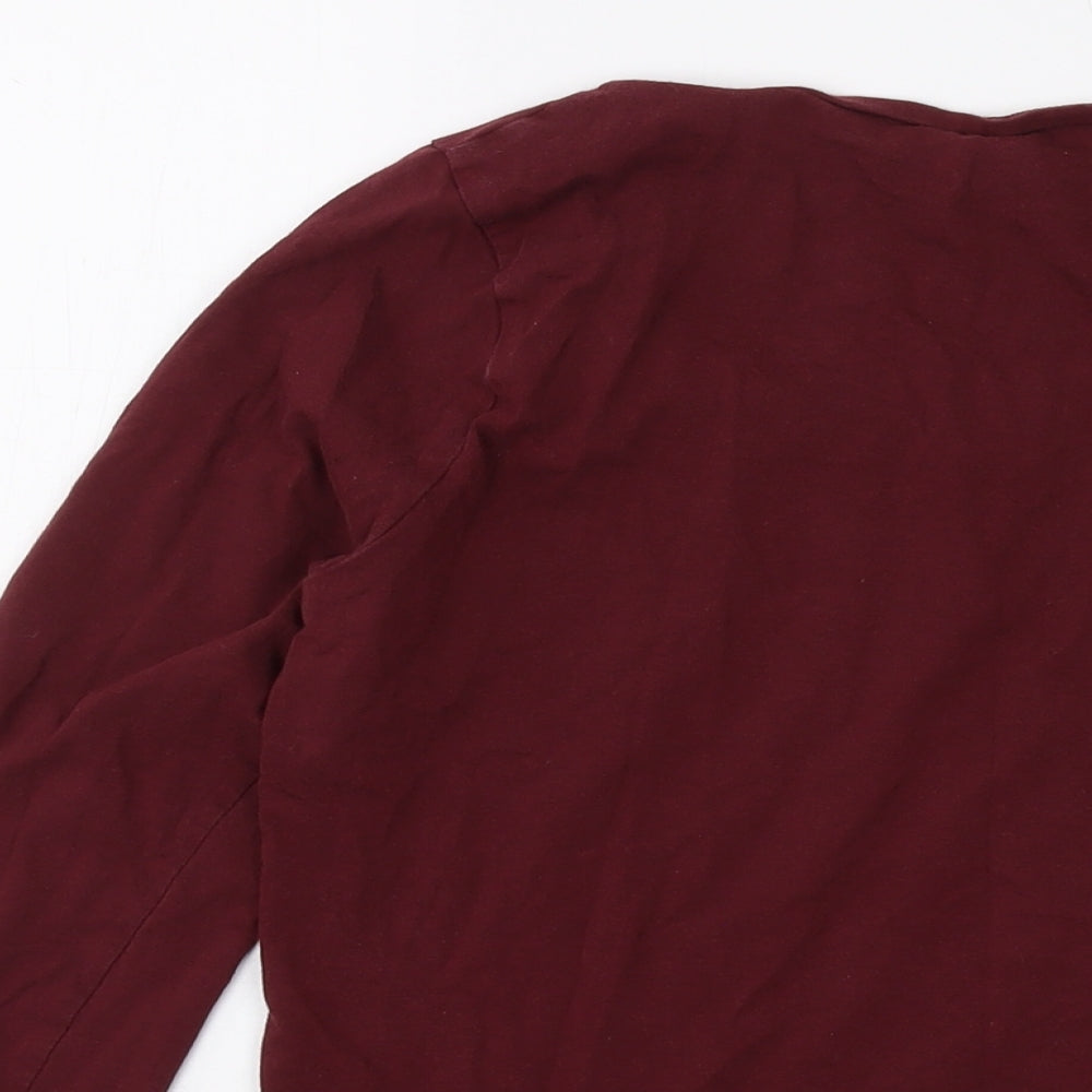 Calvin Klein Womens Red Cotton Basic T-Shirt Size M Round Neck