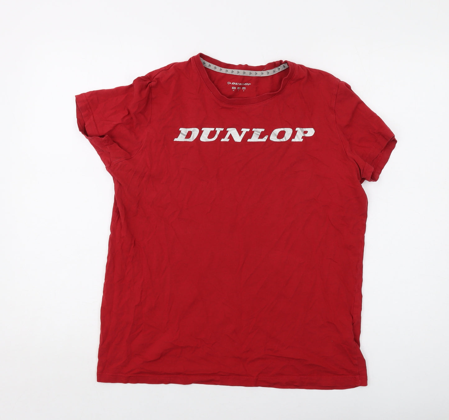 Dunlop Mens Red Cotton T-Shirt Size S Crew Neck