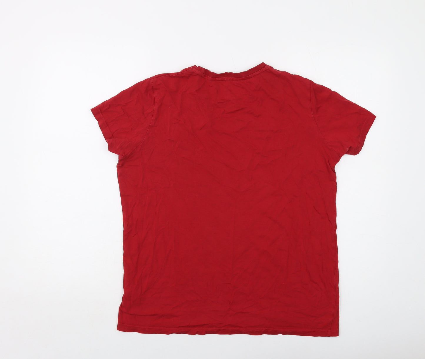Dunlop Mens Red Cotton T-Shirt Size S Crew Neck