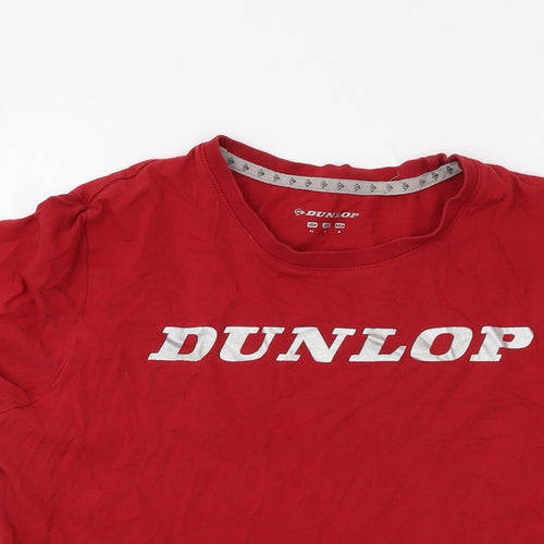 Dunlop Mens Red Cotton T-Shirt Size S Crew Neck