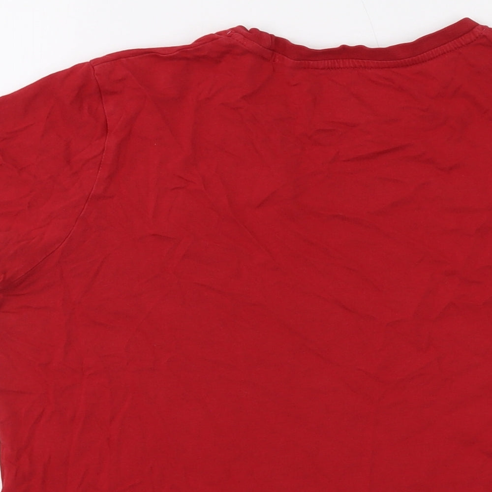 Dunlop Mens Red Cotton T-Shirt Size S Crew Neck