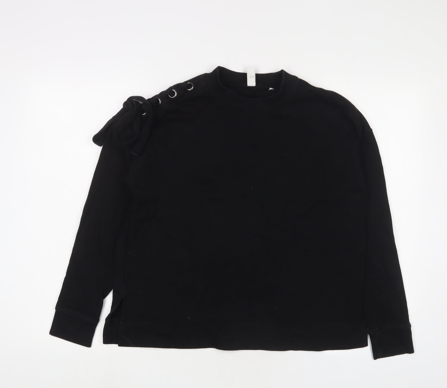 And/Or Womens Black Cotton Pullover Sweatshirt Size 10 Pullover