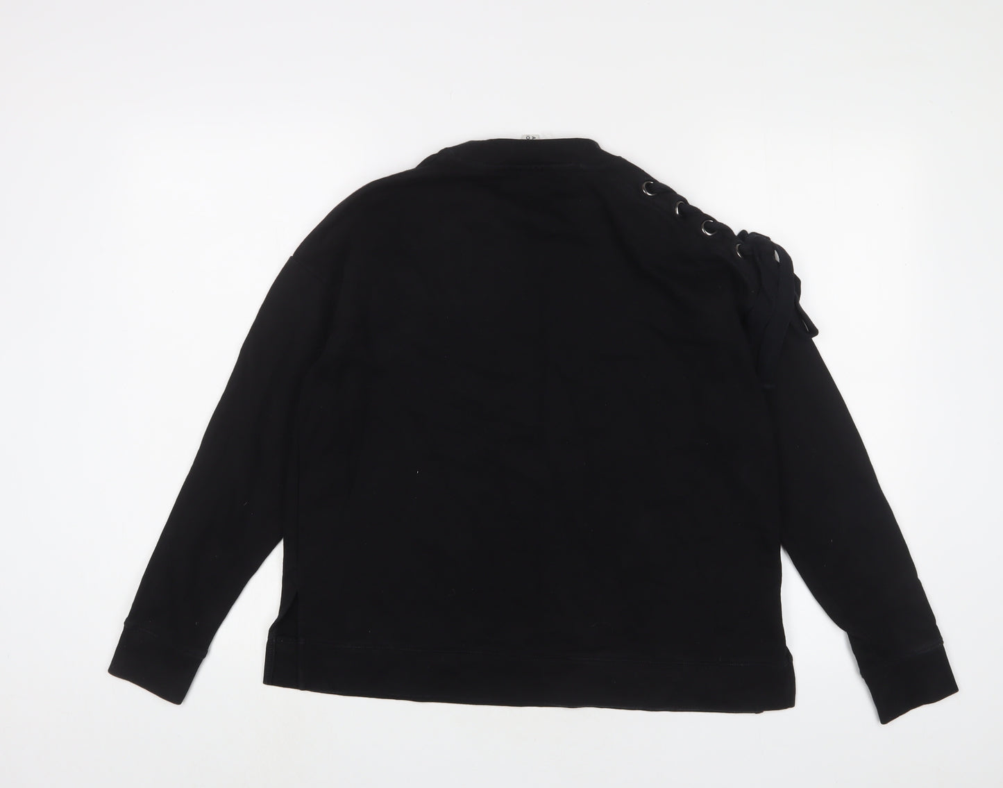 And/Or Womens Black Cotton Pullover Sweatshirt Size 10 Pullover