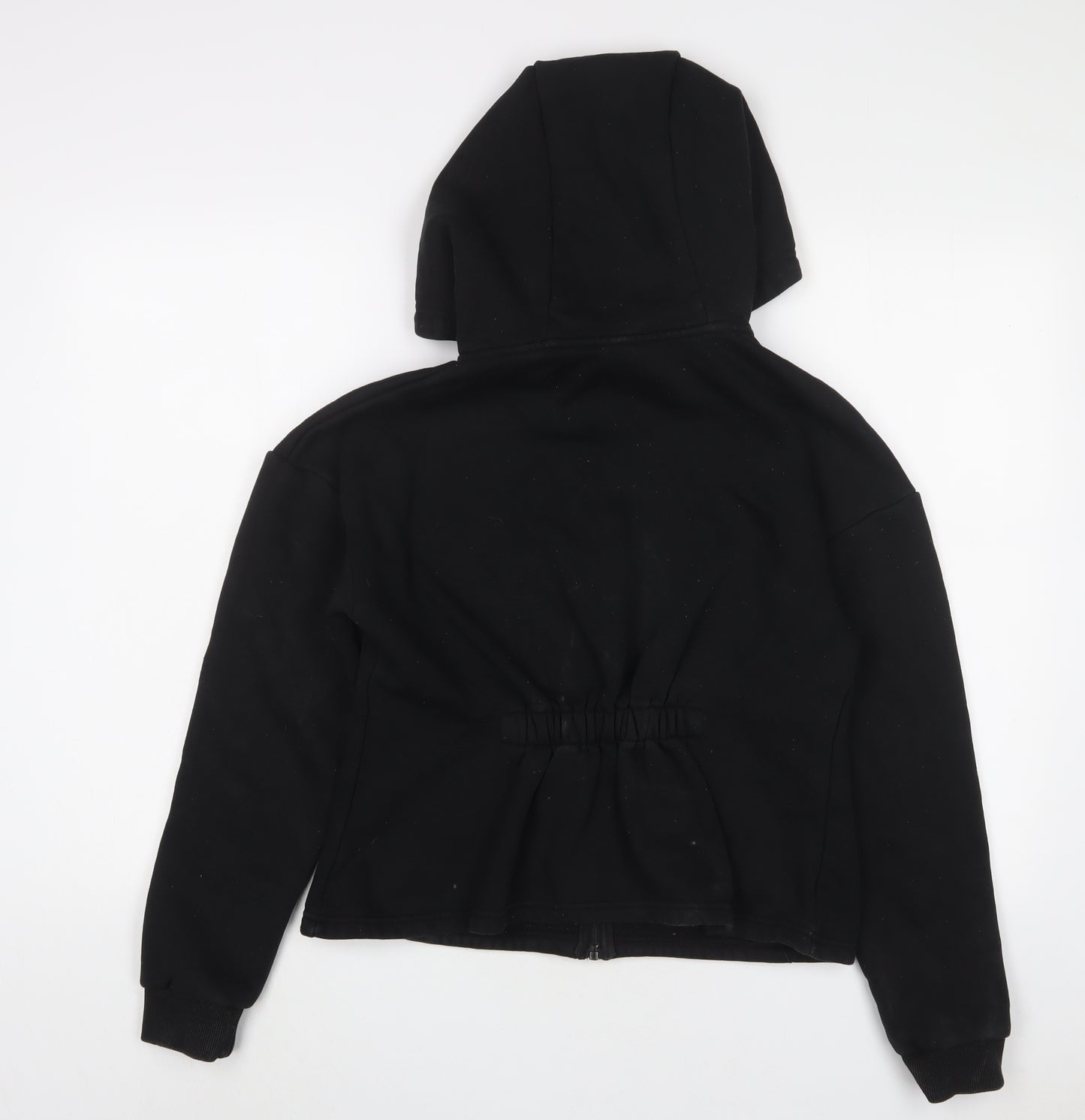 USA Pro Womens Black Cotton Full Zip Hoodie Size 10 Zip - Logo, Embroidered