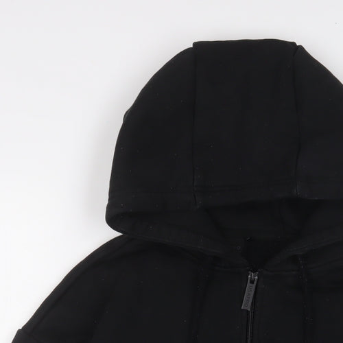USA Pro Womens Black Cotton Full Zip Hoodie Size 10 Zip - Logo, Embroidered