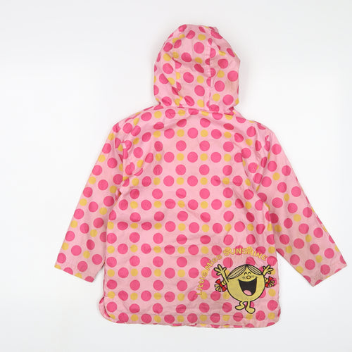 Little Miss Sunshne Girls Pink Geometric Jacket Size 5-6 Years Zip - Embroidered