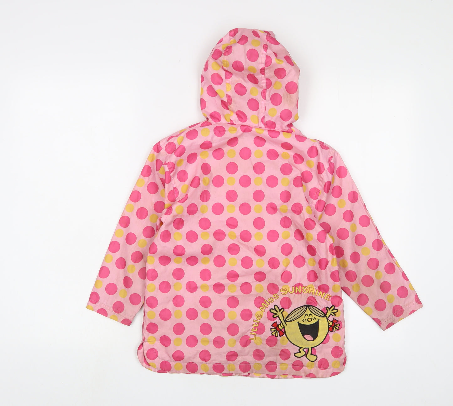 Little Miss Sunshne Girls Pink Geometric Jacket Size 5-6 Years Zip - Embroidered