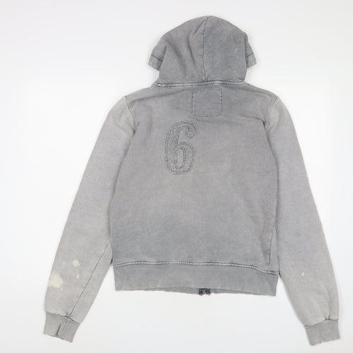 Fitzroy and Mason Womens Grey Cotton Full Zip Hoodie Size 16 Zip