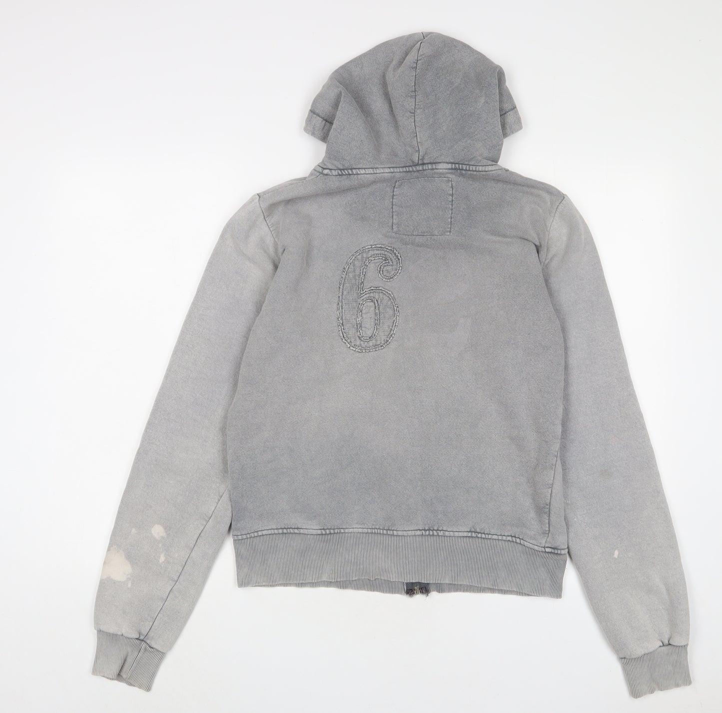 Fitzroy and Mason Womens Grey Cotton Full Zip Hoodie Size 16 Zip