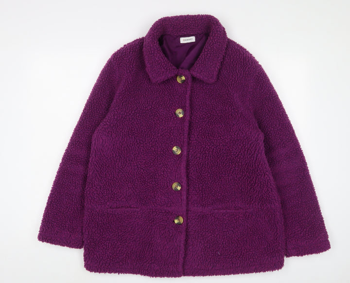 Damart Womens Purple Jacket Size 14 Button