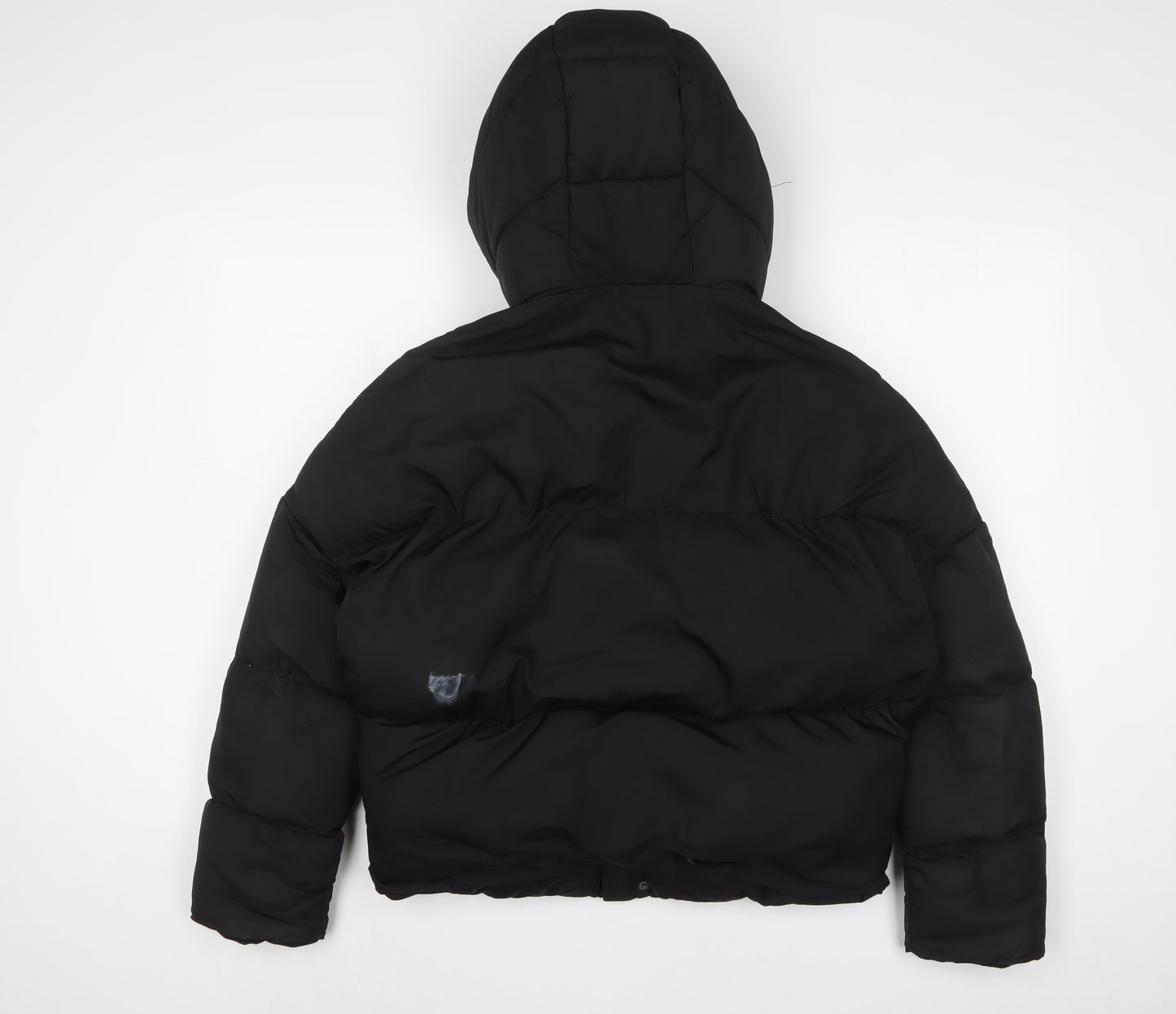 PRETTYLITTLETHING Womens Black Puffer Jacket Coat Size 4 Zip