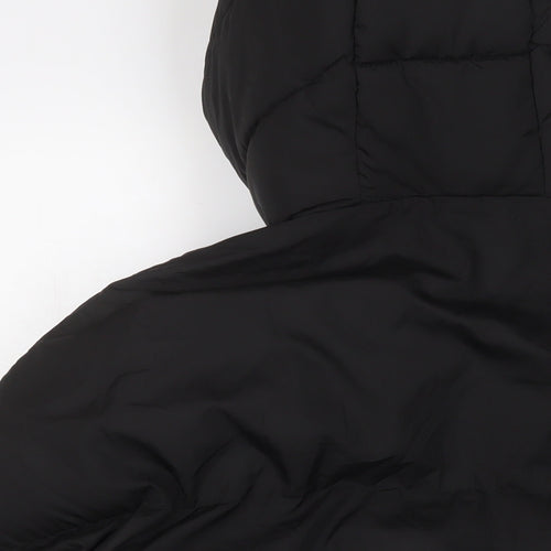PRETTYLITTLETHING Womens Black Puffer Jacket Coat Size 4 Zip