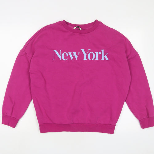 New York Womens Purple Cotton Pullover Sweatshirt Size S Pullover