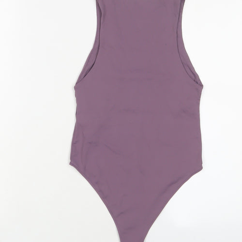 Zara Womens Purple Polyamide Bodysuit One-Piece Size S Snap