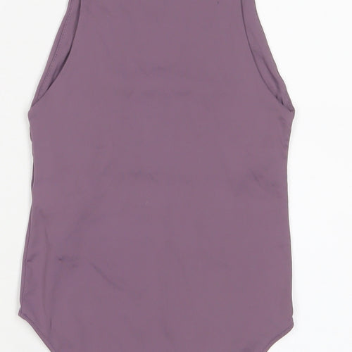 Zara Womens Purple Polyamide Bodysuit One-Piece Size S Snap