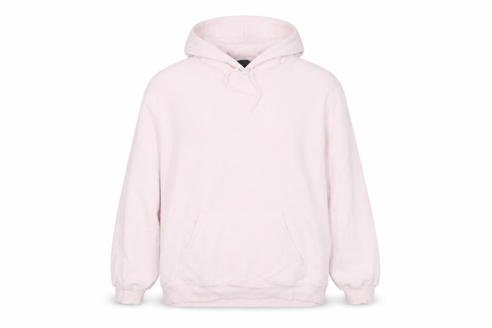 Front view of h7m women’s pink cotton pullover hoodie, size XL, pullover