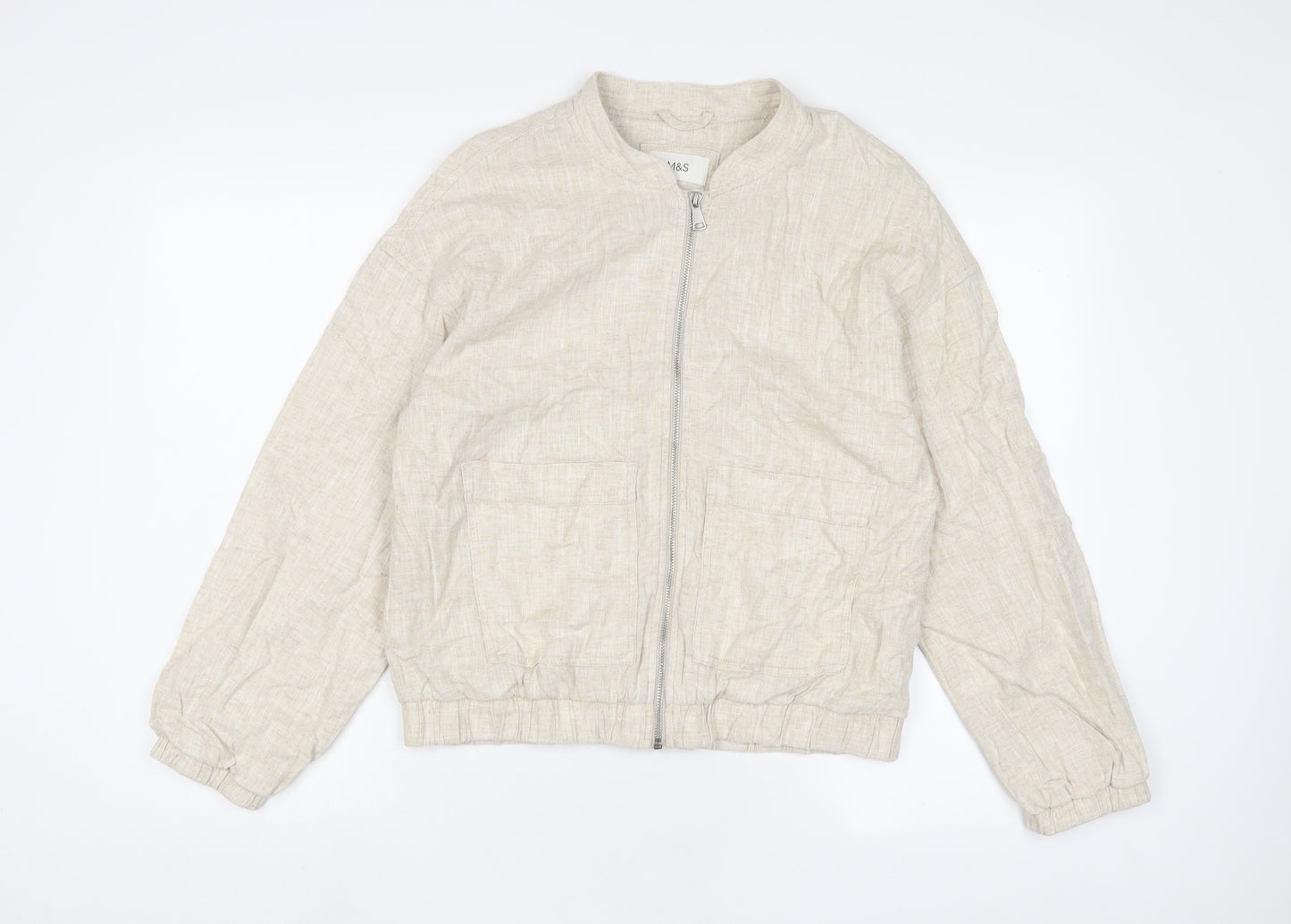 Marks and Spencer Womens Beige Jacket Size S Zip