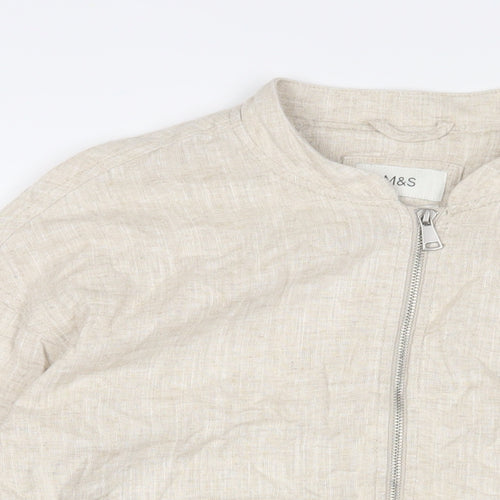 Marks and Spencer Womens Beige Jacket Size S Zip